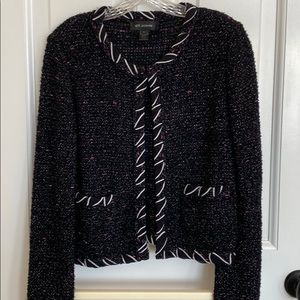 ST. John Knit jacket Black with pink and white